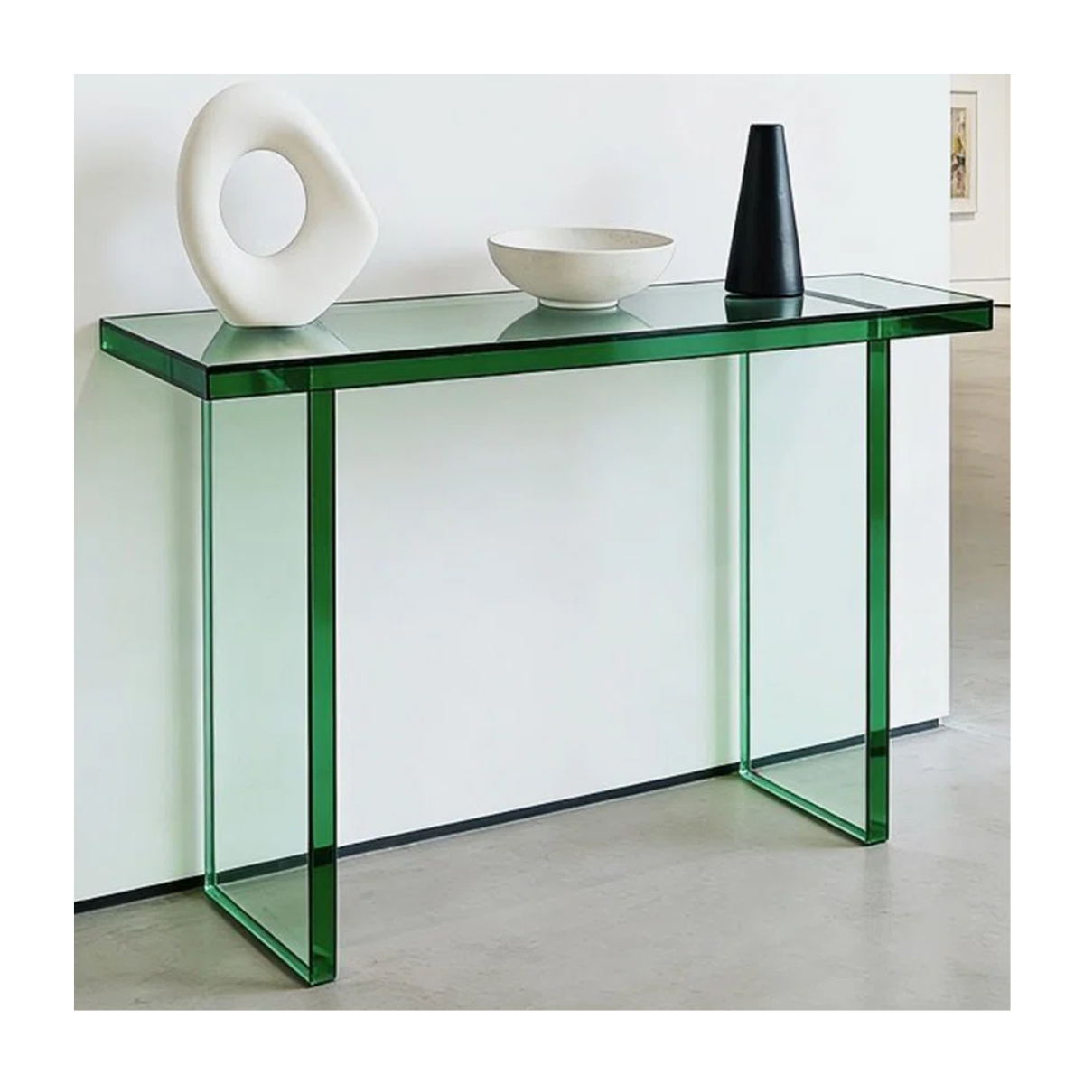 Emerald Glass Console Side Table